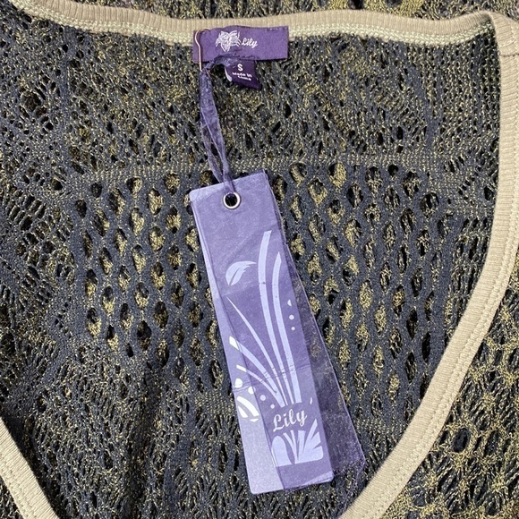 Lilly By Firmiana Green Boho Crochet Vneck Sleeveless Top Small NWT - Picture 10 of 11